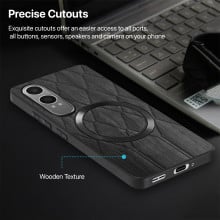 Vaku ® OnePlus Nord CE4 Lite 5G Diamond Plume Pattern Magnetic Magsafe Matte Soft-Touch Texture Back Cover