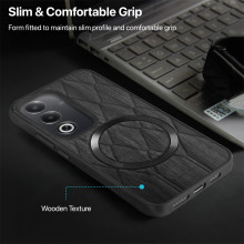 Vaku ® Oppo A3 Pro 5G Diamond Plume Pattern Magnetic Magsafe Matte Soft-Touch Texture Back Cover
