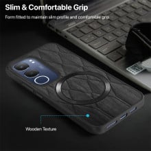 Vaku ® Vivo Y29 5G Diamond Plume Pattern Magnetic Magsafe Matte Soft-Touch Texture Back Cover