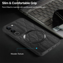 Vaku ® Vivo V29 5G Diamond Plume Pattern Magnetic Magsafe Matte Soft-Touch Texture Back Cover
