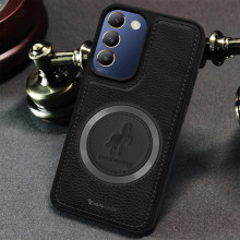 Vaku ® Vivo T3 5G Astrid Luxury PU Leather Electroplated Magnetic Magsafe Shockproof Bumper Protective Back Cover