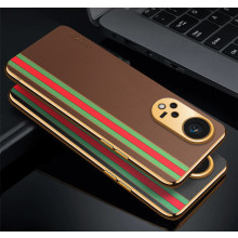 Vaku ® Oppo Reno8T 5G Felix Line Leather Stitched Gold Electroplated Soft TPU Back Cover Case
