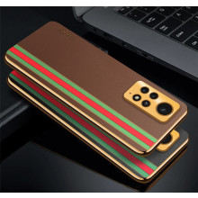 Vaku ® Xiaomi Redmi Note 11 Pro Plus Felix Line Leather Pattern Gold Electroplated Soft TPU Back Cover Case
