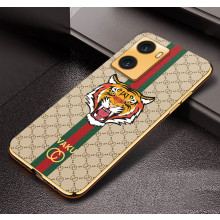 Vaku ® Oppo A77S Lynx Designer Leather Pattern Gold Electroplated Soft TPU Back Cover Case