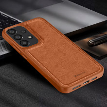Vaku ® Samsung Galaxy A33 5G Luxe Premium Leather Stitched Non-Slip Grip Protective Back Cover