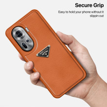 Vaku Luxos ® Oppo Reno11 5G Nyxen Premium Leather Stitched Soft Shockproof Protective Back Cover