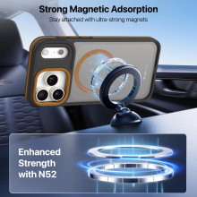 Vaku Luxos ® Apple iPhone 17 Pro Max Avlon Magpro Translucent Scratch Resistant Military-Grade Case With Metal Camera Ring Shockproof Protective Back Cover