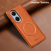 Vaku ® Vivo V29e 5G Maxtron Leather Stitched Magnetic Magsafe Non-Slip Grip Shockproof Back Cover