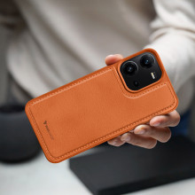 Vaku ® Vivo V25 5G Luxe Premium Leather Stitched Non-Slip Grip Protective Back Cover