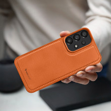 Vaku ® Samsung Galaxy A33 5G Luxe Premium Leather Stitched Non-Slip Grip Protective Back Cover