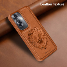 Vaku ® Oppo A79 5G Lion Embossed Luxury Designer Leather Protective Back Cover Case