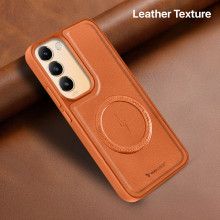 Vaku ® Vivo Y200e 5G Maxtron Leather Stitched Magnetic Magsafe Non-Slip Grip Shockproof Back Cover