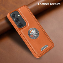Vaku ® Samsung Galaxy A54 5G Regal Shield Metal Lion Engraved Leather Protective Back Cover