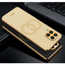 Vaku ® Samsung Galaxy M53 Skylar Leather Pattern Gold Electroplated Soft TPU Back Cover