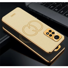 Vaku ® Xiaomi Redmi Note 11 Skylar Leather Pattern Gold Electroplated Soft TPU Back Cover