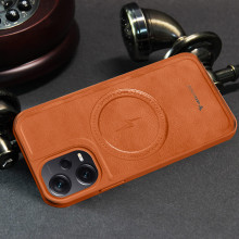 Vaku ® Xiaomi Redmi Note 12 Pro Maxtron Leather Stitched Magnetic Magsafe Non-Slip Grip Shockproof Back Cover