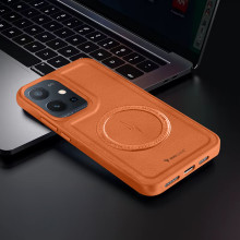 Vaku ® Vivo Y75 5G Maxtron Leather Stitched Magnetic Magsafe Non-Slip Grip Shockproof Back Cover