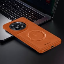 Vaku ® OnePlus 11R Maxtron Leather Stitched Magnetic Magsafe Non-Slip Grip Shockproof Back Cover