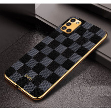 Vaku ® Samsung Galaxy A31 Cheron Series Leather Stitched Gold Electroplated Soft TPU Back Cover