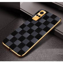 Vaku ® Vivo Y53s Cheron Leather Electroplated Soft TPU Back Cover