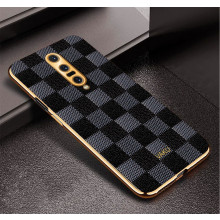 Vaku ® OnePlus 7 Pro Cheron Series Leather Stitched Gold Electroplated Soft TPU Back Cover