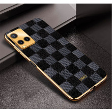 Vaku ® Vivo Y33s Cheron Leather Electroplated Soft TPU Back Cover