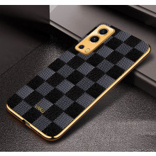 Vaku ® Vivo iQoo Z3 5G Cheron Series Leather Stitched Gold Electroplated Soft TPU Back Cover