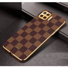 Vaku ® Oppo F17 Pro Cheron Leather Electroplated Soft TPU Back Cover