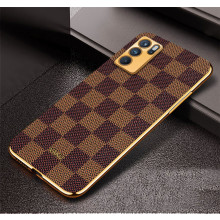 Vaku ® Oppo Reno6 5G Cheron Leather Electroplated Soft TPU Back Cover