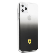 Ferrari ® Apple iPhone 11 Pro Transparent Black  Gradient Ferrari Logo Back cover