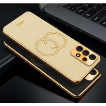 Vaku ® Samsung Galaxy A33 5G Skylar Leather Pattern Gold Electroplated Soft TPU Back Cover