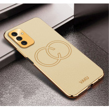 Vaku ® Samsung Galaxy F13 Skylar Leather Pattern Gold Electroplated Soft TPU Back Cover