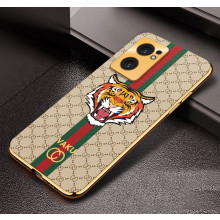 Vaku ® OnePlus Nord CE 2 5G Lynx Designer Leather Pattern Gold Electroplated Soft TPU Back Cover Case