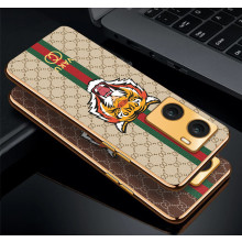 Vaku ® Oppo A57 4G Lynx Designer Leather Pattern Gold Electroplated Soft TPU Back Cover Case