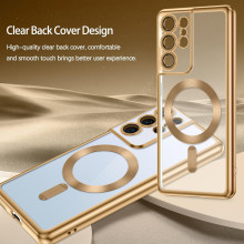 Vaku ® Samsung Galaxy S21 Ultra Luxury Electroplated Magnetic Magsafe Camera Protection TPU Back Cover Case