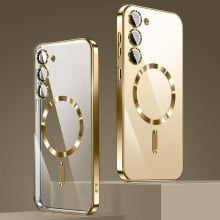 Vaku ® Samsung Galaxy S21 FE Luxury Electroplated Magnetic Magsafe Camera Protection TPU Back Cover Case