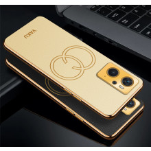 Vaku ® Oppo K10 4G Skylar Leather Pattern Gold Electroplated Soft TPU Back Cover