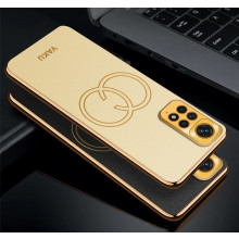 Vaku ® Xiaomi Redmi Note 11 Pro Skylar Leather Pattern Gold Electroplated Soft TPU Back Cover