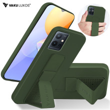 Vaku ® Vivo Y75 5G Harbor Grip Multi-Functional Magnetic Vertical & Horizontal Stand Case TPU Back Cover