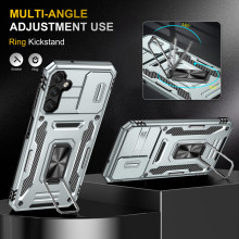 Vaku ® Samsung Galaxy M34 5G Aegis Armor Slide Camera Protection Magnetic Ring Holder Kickstand Back Cover