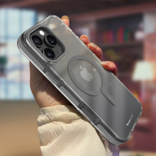 Vaku Luxos ® Apple iPhone 16 Pro Max Vortex Magpro Gel Cushion Slim Fit Shockproof Certified Mag-Safe Crystal Clear Camera Metal Ring Back Cover