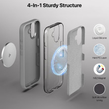 Vaku Luxos ® Apple iPhone 17 Liquid Silicone Slim Protective Shockproof Phone Back Cover with Anti-Scratch Microfiber Lining