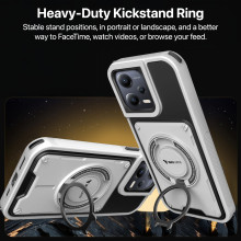 Vaku Luxos ® Xiaomi Redmi Note 12 5G Axion Armor Military Grade Protective Case with Magnetic Ring Holder Kickstand Back Cover