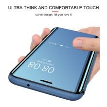 Vaku ® Xiaomi Redmi Note 5 Mate Smart Awakening Mirror Folio Metal Electroplated PC Flip Cover