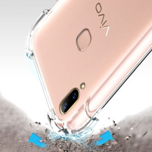 Vaku ® Vivo V9 / Y85 PureView Series Anti-Drop 4-Corner 360° Protection Full Transparent TPU Back Cover Transparent