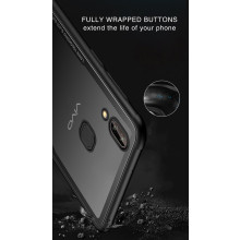 Vaku ® Vivo Y85 GLASSINO Luxurious Edition Ultra-Shine Silicone Frame Ultra-Thin Case Transparent Back Cover