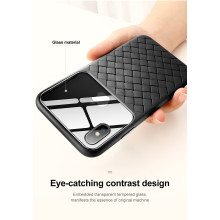 BASEUS ® Apple iPhone XS Max Weaving Glass Series Cross-Knitt Heat-Dissipation Edition Ultra-Thin TPU Back Cover