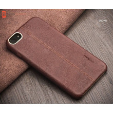 Vaku ® Oppo F3 Lexza Series Double Stitch Leather Shell with Metallic Camera Protection Back Cover
