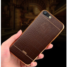 VAKU ® OPPO A57 European Leather Stitched Gold Electroplated Soft TPU Back Cover