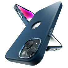 Vaku Luxos ® Apple iPhone 14 Plus Lexza Premium Leather Logocut Shockproof TPU Hybrid Case Back Cover